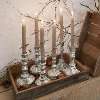 Lot de 6 chandeliers Adolpha en argent vieilli