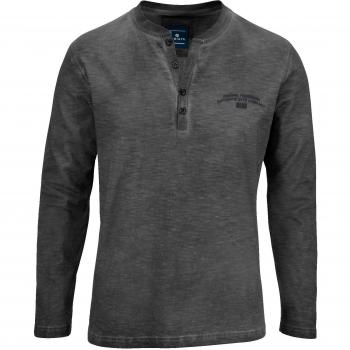 Herrenblaues Babista Langarm-Henley-Shirt – atmungsaktive Baumwolle