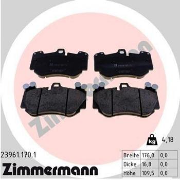 Zimmermann Bremsbelagsatz für Vorderachse – Modell 23961.170.1