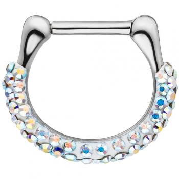 JOBO Segmentring Edelstahl mit SWAROVSKI® ELEMENTS Klick-System Ringstärke 1,2 mm