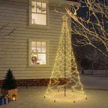 Julgran 3 m med 500 Varmvita LED-lampor och Stabil Metallstång