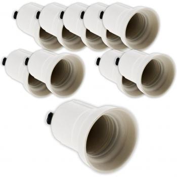 ZENITECH: Kit de 10 douilles E27 résine, patte à angle, couleur blanc