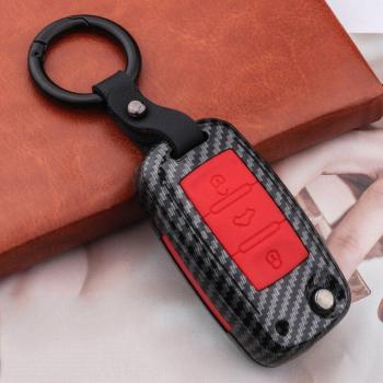 Silicone Carbon Fiber Key Shell for Volkswagen VW Golf Bora Jetta Polo Passat B5 B6 Skoda Octavia A5 Fabia SEAT Ibiza