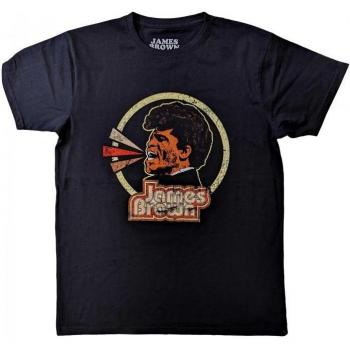 James Brown Unisex Circle‑Cotton‑Logo‑T-Shirt für Erwachsene – Schwarz