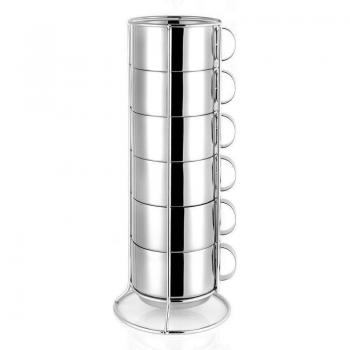 Portable Anti-Scald Stainless Steel Double Layer Cup Holder Set (6pc)