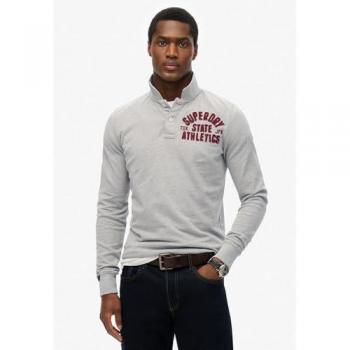 Superdry Polo Athletic Maniche Lunghe Grigio Marl S
