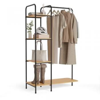 Appendiabiti da Terra con Scarpiera Newlux Hangy Wood 400