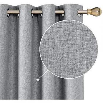 Faux Linen Blackout Curtains W52 x L72 by Deconovo