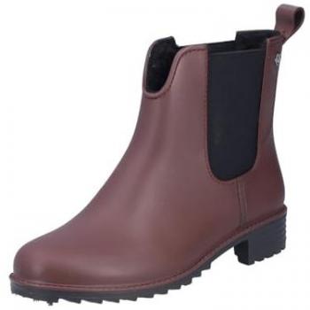 Rieker Damen Gummistiefelette, Chelseaboots, rot, zum Reinschlüpfen