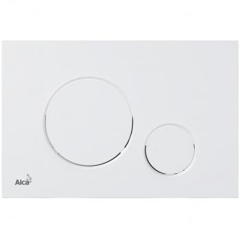 Plaque de commande antibactérienne Alca, double touche, Blanc mat M676