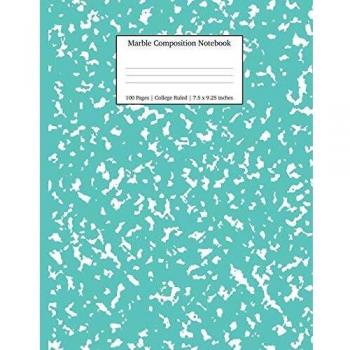 Marble Composition Notebook College Ruled: Turquoise Marble Notebooks, School Supplies, Notebooks for School
