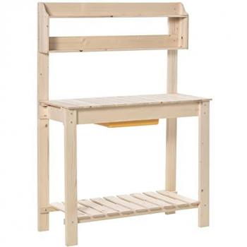 Garden Potting Bench with Sliding Tabletop & Dry Sink