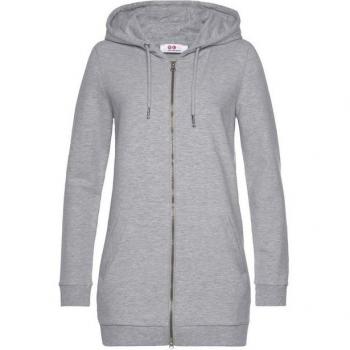Long Form Flashlights Kapuzen‑Sweatjacke in Grau