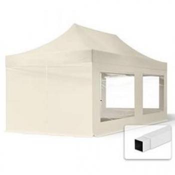 TOOLPORT Tente Pliante 3x6 m Acier avec Bâches Panoramiques Crème