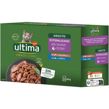 Ultima Fit & Delicious Haustier Futter – 12 × 85 g, Lachs & Thunfisch, Sterilisiert