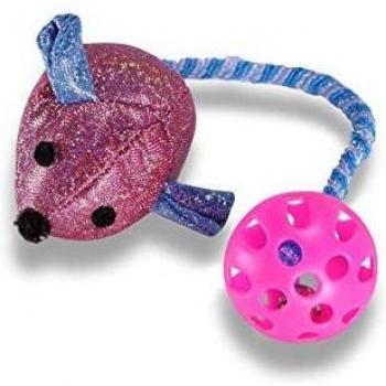 Souris jouet avec balle en caoutchouc