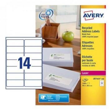 Avery LR7163-100 Recycled Address Labels