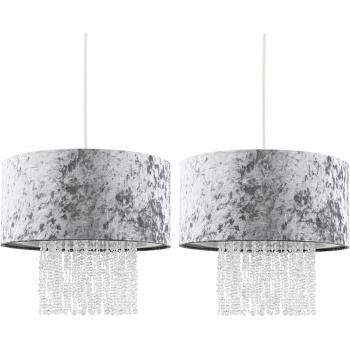 Silver Ceiling Pendant Droplets Shades (set of 2)