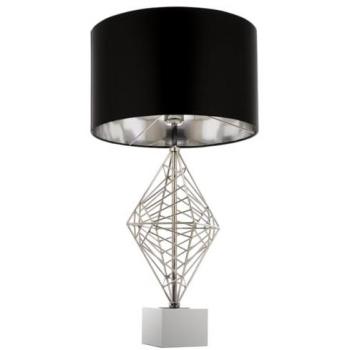 Cosmo Lighting Caracas Round Shade Lamp Silver E27