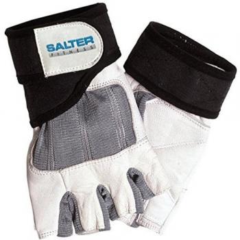Salter Grey Leather and Spandex Training Gloves Size S Unisex