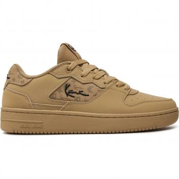 Beige Ledersneaker mit Karl Kani Logo