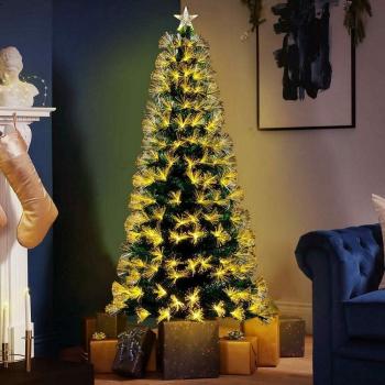 Árbol Navideño Resplandor 240 cm – Luces LED Fibra Óptica en Tono Cálido