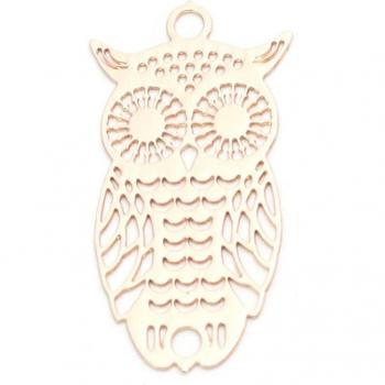 Copper Owl Filigree Pendant Charms