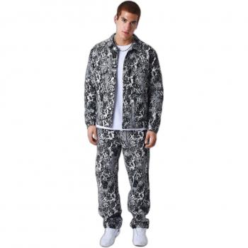 Project X Paris Denim Veste XXL – Couleur Noire, Design Abstrait