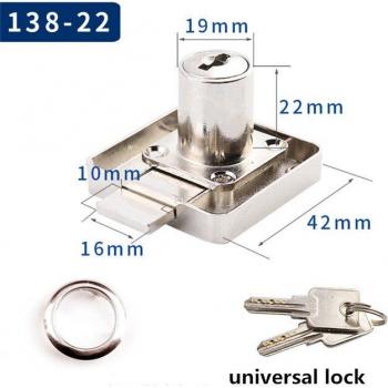 Copper Drawer Locks with 2 Keys for Office Desk