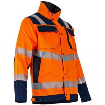 Giacca di Lavoro Authentic HV Ampolla Blu Marino e Arancio Fluo 3XL