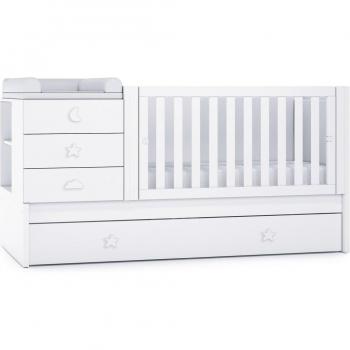 Cuna convertible blanca Alondra con medidas 70 x 140 cm