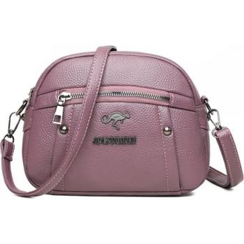 Cartera de mujer estilo casual, bolso cruzado redondo de cuero PU
