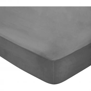 Bedeck of Belfast Fine Linens 300 Thread Count Double Fitted Sheet, Charcoal
