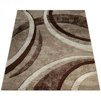 Paco Home Tapis Design Ligne Subtile Marron-Beige 60x100 cm