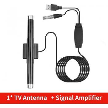 Antena de televisión digital HD 4K con amplificador y luz LED