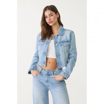 Stradivarius Medium Light‑Blue Denim Jacket, Pockets