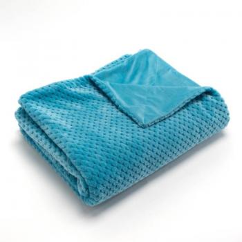 Plaid damier turquoise 130x170 cm