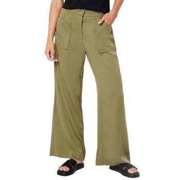 Petite Top Stitch Patch Pocket Wide Leg Trouser