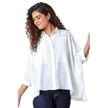 Roman Women's Relaxed Smart Stretch Shirt in Ivory (Size 20)
