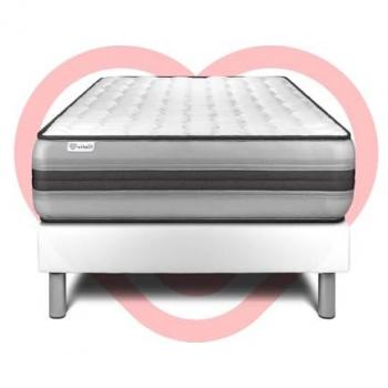 Sofá-Cama VITALIT Blanco 90x190 con colchón de muelles y espuma viscoelástica