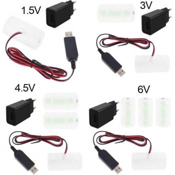 EuroCharge USB Battery Eliminator – 1–4LR20 (1.5V–6V)