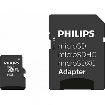 Philips Micro SDXC Karte 64 GB Class 10 UHS-I U1 mit Adapter