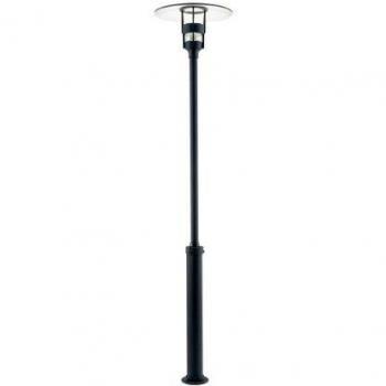 Konstsmide 2.32m High Clear Glass Globe Lamp Post in Matt Black