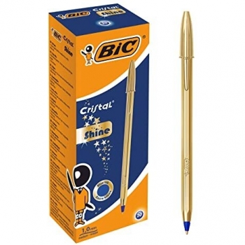 BOLIGRAFO BIC CRISTAL CELEBRATION ORO TINTA AZUL UNIDAD