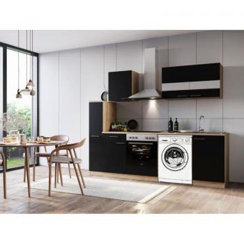 Encastre Lave-linge Cuisine Chêne Noir Merle 250 cm – Respekt