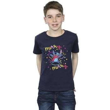 Rainbow Delight Lilo & Stitch Top – Kids, 7‑8, Navy