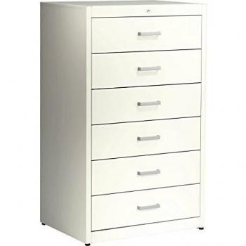 Armario de ficheros Mauser 906489, color blanco, 6 cajones