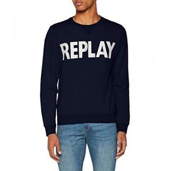 REPLAY M3666 .000.21842 Felpa Blu Uomo Small