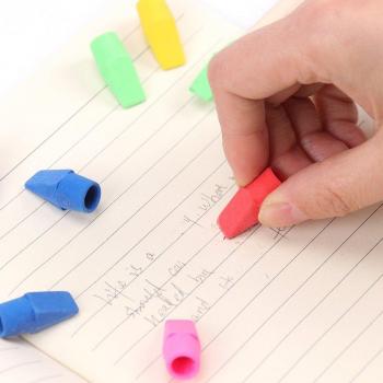 10PCS Solid Color Pencil Cap Erasers