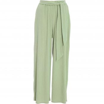 Quiz Womens Khaki Crinkle Wide Leg Trousers material_polyester